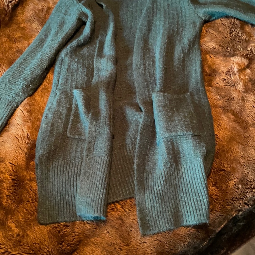 Hunter green universal thread long cardigan